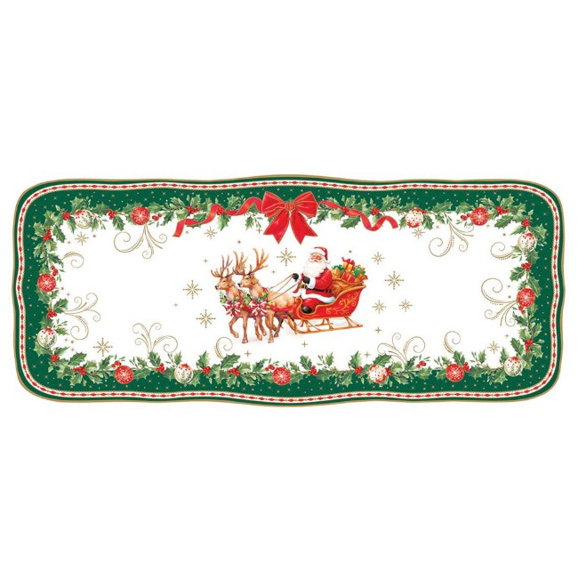 Сервираща чиния, порцелан, 36 x 15 см, "Christmas Heritage" - Easy Life