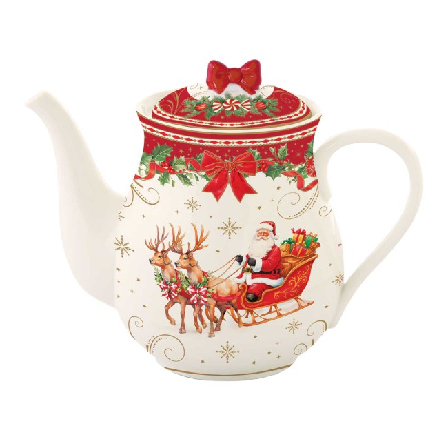 Чайник с капак, порцелан, 900 мл, "Christmas Heritage" - Easy Life