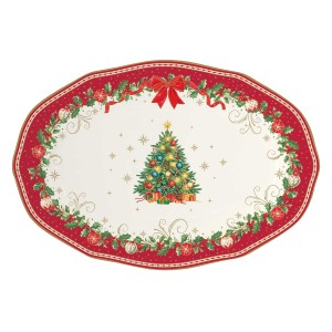 Сервираща чиния, порцеланов, 36 x 25 см, "Christmas Heritage" - Easy Life