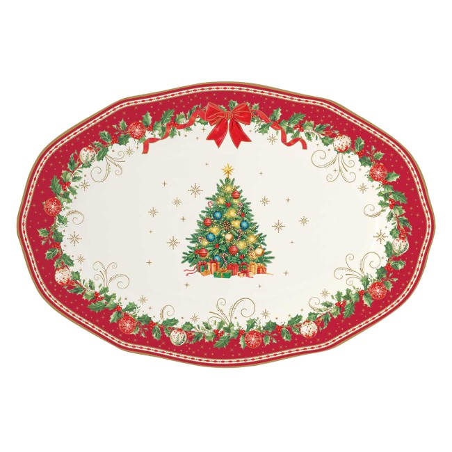 Сервираща чиния, порцеланов, 36 x 25 см, "Christmas Heritage" - Easy Life