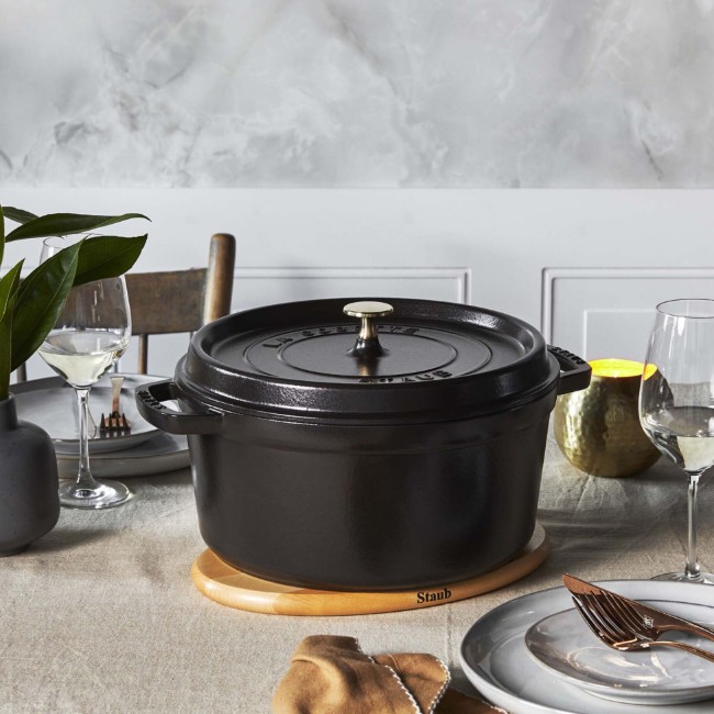 Тенджера Cocotte, чугунена, 26 см/5,2 л, Black - Staub