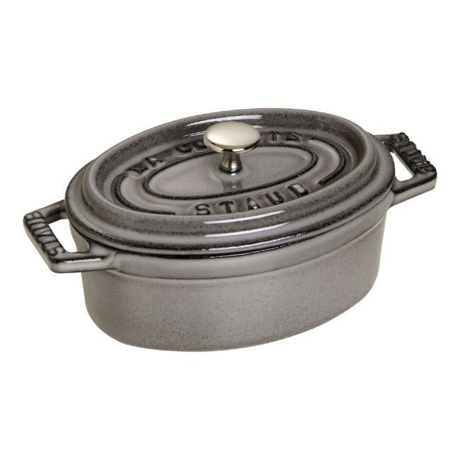 Mini-Cocotte овална тенджера за готвене от чугун 11 см/0,25 л, <<Графитно сиво>> - Staub