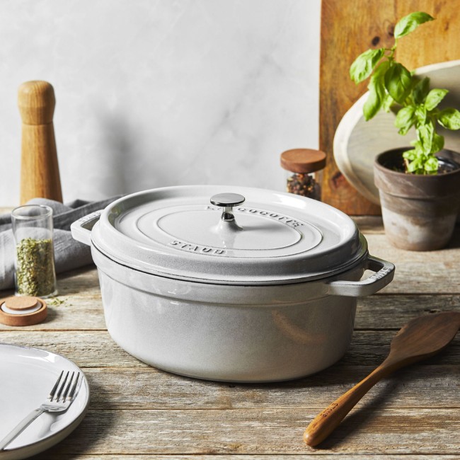 Овална тенджера Cocotte, чугун, 31 см/5,5 л, бял трюфел - Staub