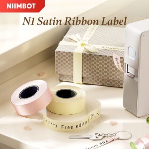 N1 ролка панделка, сатенена, 14 мм x 5,1 м, розова - NIIMBOT