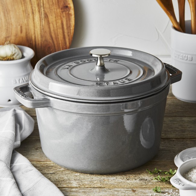 Дълбока тенджера Cocotte, чугунена, 24 см/4,7 л, Graphite Grey - Staub