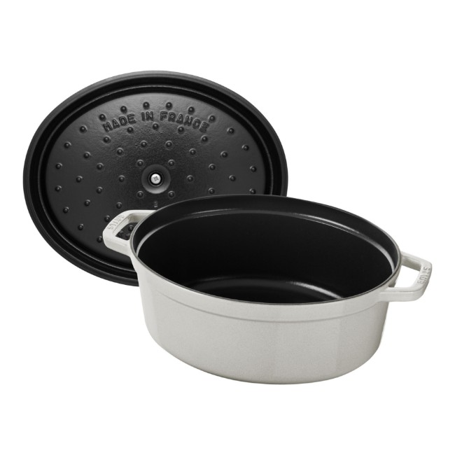Овална тенджера за готвене Cocotte, чугунена, 23 см/2,35 л, White Truffle - Staub