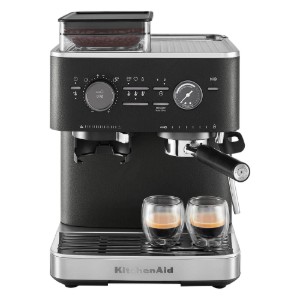 Полуавтоматична електрическа машина за еспресо, 1500W, цвят "Cast Iron Black" - KitchenAid