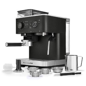 Полуавтоматична електрическа машина за еспресо, 1500W, цвят "Cast Iron Black" - KitchenAid