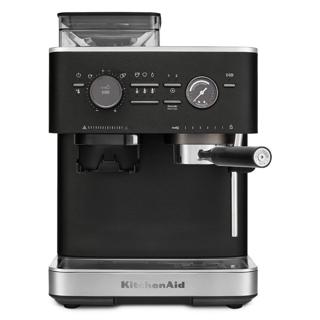 Полуавтоматична електрическа машина за еспресо, 1500W, цвят "Cast Iron Black" - KitchenAid
