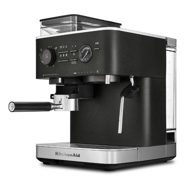 Полуавтоматична електрическа машина за еспресо, 1500W, цвят "Cast Iron Black" - KitchenAid