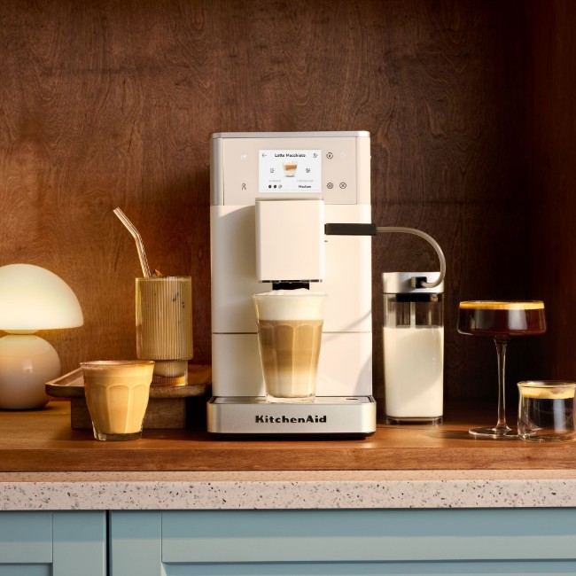 Автоматична електрическа еспресо машина KF4, 1450 W, цвят "Porcelain White" - KitchenAid