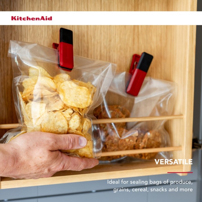 Комплект от 4 щипки за чанта, пластмаса, Empire Red - KitchenAid