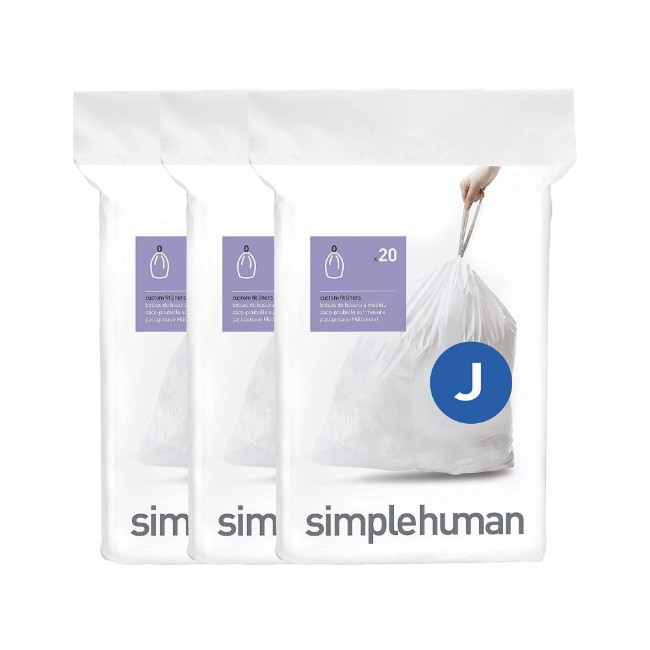 Торби за боклук, код J, 30-45 L / 60 бр., пластмаса - марка "simplehuman"