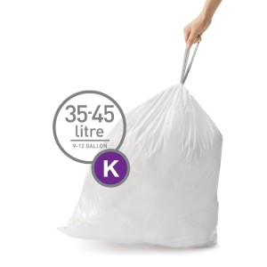 Торби за боклук, код К, 35-45 L / 60 бр., пластмасови - simplehuman