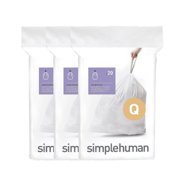 Торби за боклук, код Q, 50-65 L / 60 бр., пластмасови - simplehuman