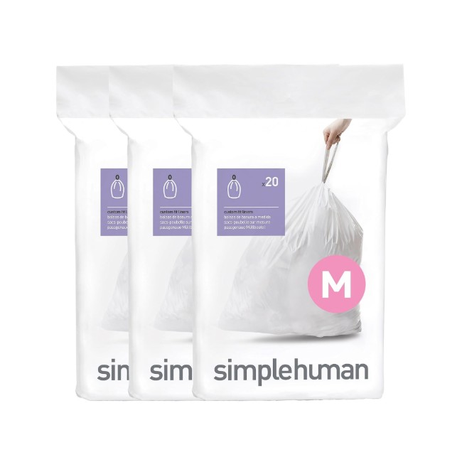 Торби за боклук, код М, 45 L / 60 бр., пластмасови - simplehuman
