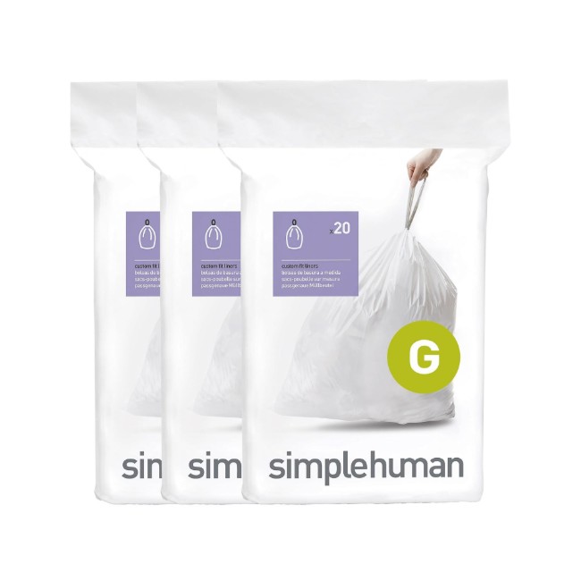 Торби за боклук, код G, 30 L / 60 бр., пластмасови - simplehuman