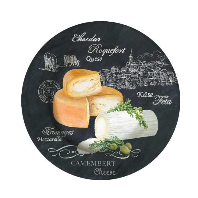 Комплект 4 чиния за сервиране на сирене, порцелан, 19 см, "World of Cheese" - Easy Life