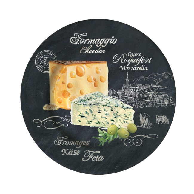 Комплект 4 чиния за сервиране на сирене, порцелан, 19 см, "World of Cheese" - Easy Life