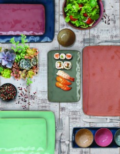 Порцеланов поднос, 27 х 19 см, "Interiors Burgundy" - Easy Life