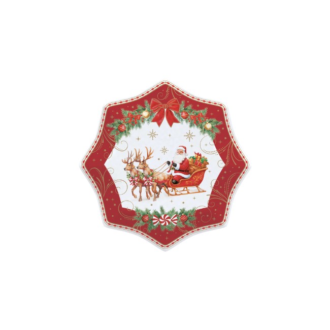 Комплект от 4 десертни чинии, порцеланов, 16 см, "Christmas Heritage" - Easy Life