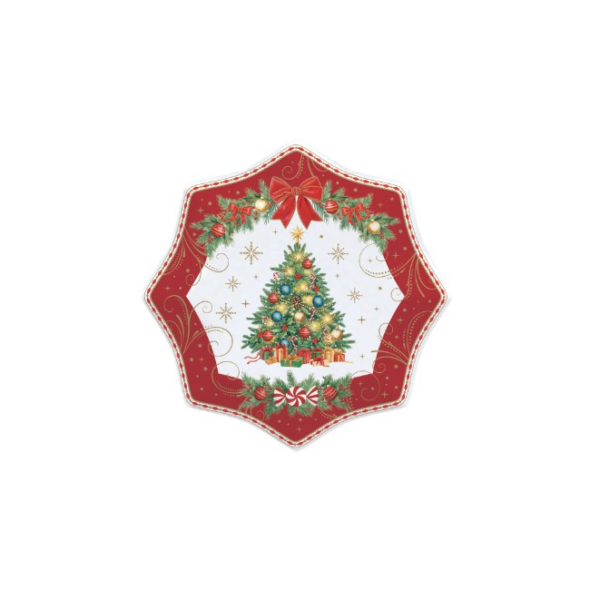 Комплект от 4 десертни чинии, порцеланов, 16 см, "Christmas Heritage" - Easy Life