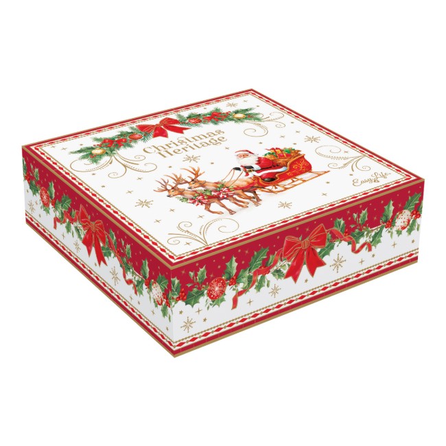 Комплект от 4 десертни чинии, порцеланов, 16 см, "Christmas Heritage" - Easy Life