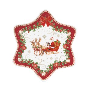 Звездовидна чиния, порцеланов, 22.5 x 22.5 см, "Christmas Heritage" - Easy Life