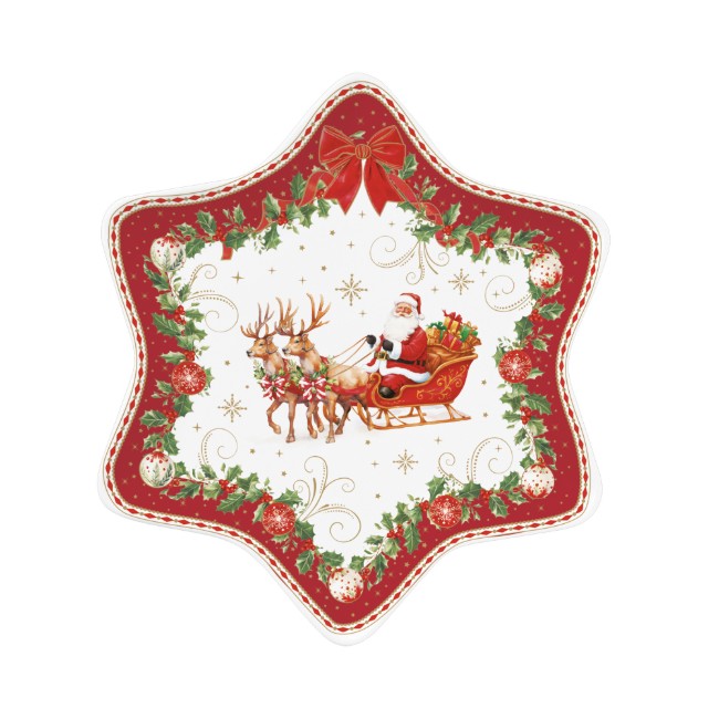 Звездовидна чиния, порцеланов, 22.5 x 22.5 см, "Christmas Heritage" - Easy Life