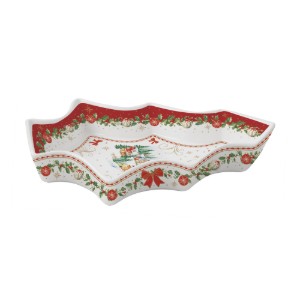 Плато за сервиране във формата на коледна елха, порцелан, 28,5 x 21,5 см, "Christmas Heritage" - Easy Life