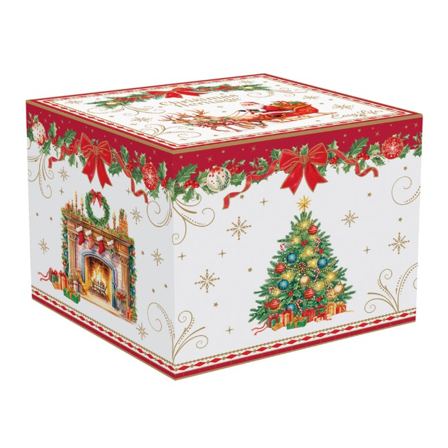 Комплект от 4 мини купи, порцелан, 11 см, "Christmas Heritage" - Easy Life