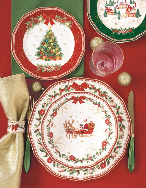 Сервираща чиния, порцеланов, 36 x 25 см, "Christmas Heritage" - Easy Life