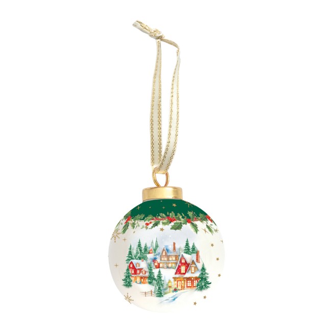 Коледна топка за елха, керамична, 7 см, "Christmas Heritage" - Easy Life