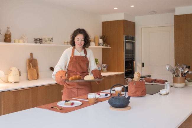 Комплект от 2 кухненски ръкавици, "Velmar", Cognac - Tiseco