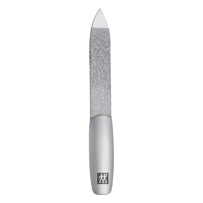 Комплект за маникюр от 4 части, неръждаема стомана, сив кожен калъф, PREMIUM - Zwilling