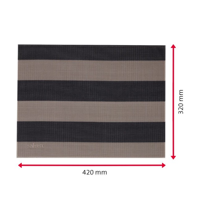 Подложка за маса "Stripes", 42 x 32 см, винил, бежов/черен - Saleen