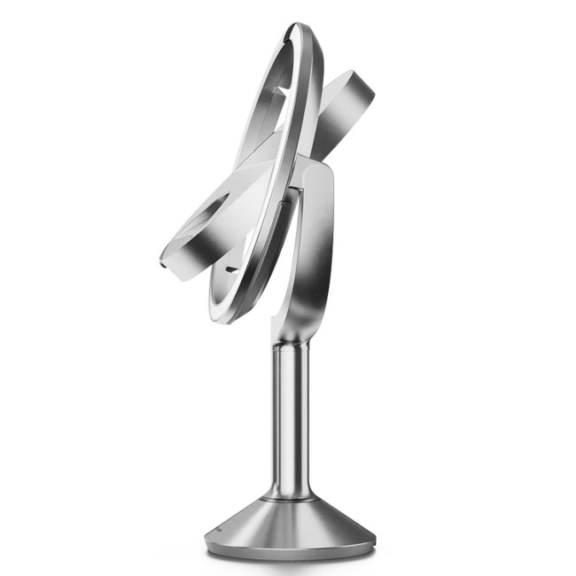 Огледало за грим със сензор, 23 см, "Trio", Brushed Stainless Steel - simplehuman